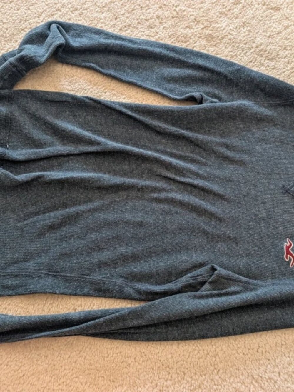 Men's vintage Hollister waffle long sleeve crew neck t shirt slim fit